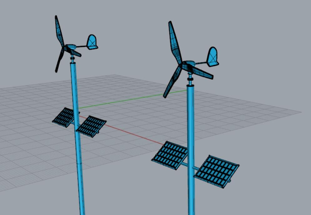 风能太阳能发电路灯模型